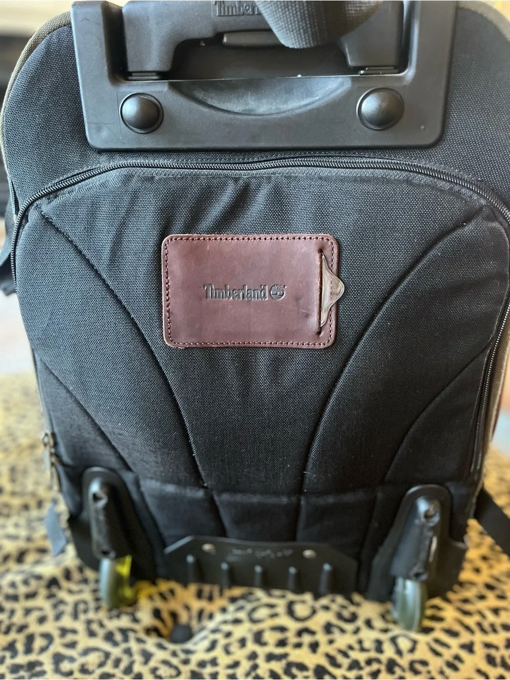 Timberland: Vintage leather trimmed canvas travel luggage/backpack